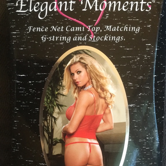 Mesh cami, g string and stocking set - Picture 2 of 2